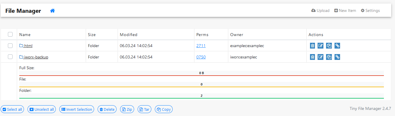 Bestanden uploaden in SiteWorx File Manager