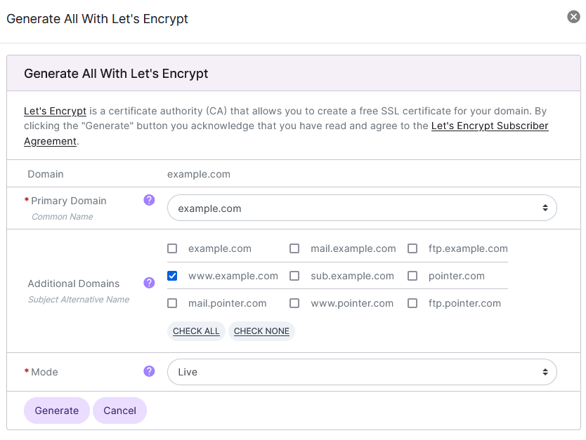 Let’s Encrypt Form
